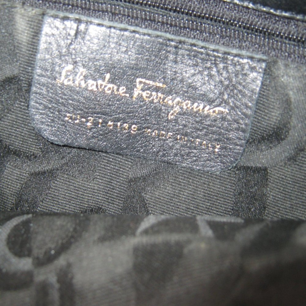 Ferragamo Tiered Vala Black Tote - Picture 5 of 8
